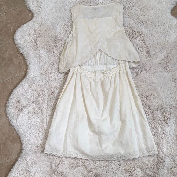 Madewell Eyelet Overlay Open Back Sleeveless Dress Size 12 - Picture 7 of 8